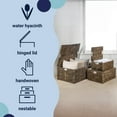 thumbnail image 3 of happimess BSK2006B-3SET Brooks Classic Farmhouse Woven Hyacinth Rectangular Storage Baskets with Lids and Handles, Brown (Set of 3), 3 of 7