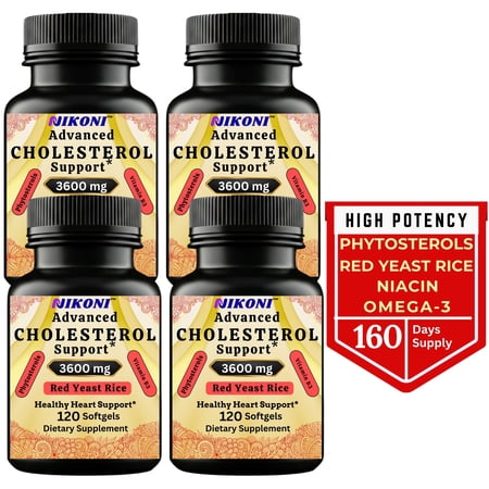 Nikoni Advanced Cholesterol Support Dietary Supplement 14-in-1 Formula 3600 mg Plant Sterols 480 Softgels
