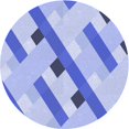 thumbnail image 1 of Ahgly Company Machine Washable Indoor Round Transitional Royal Blue Area Rugs, 6' Round, 1 of 7