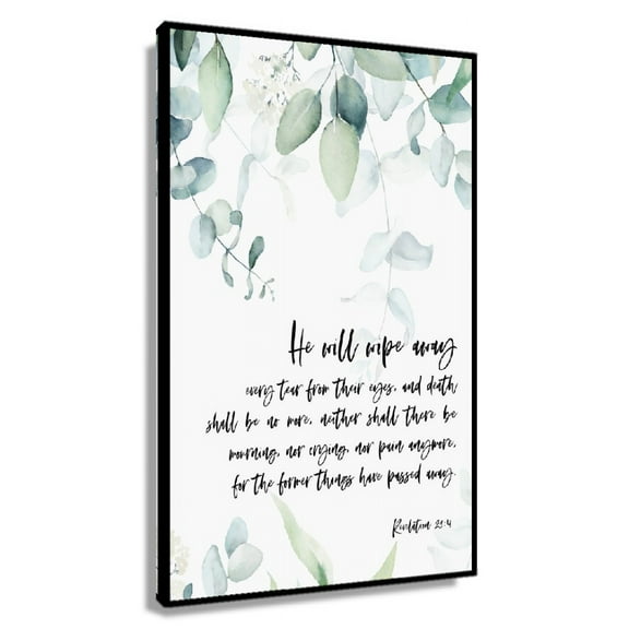 Revelation 21 4 He Will Wipe Away Bible Verse Wall Art, Printable Wall Art, Healing Bible Verse, Scripture Christian Gift Poster Kitchen