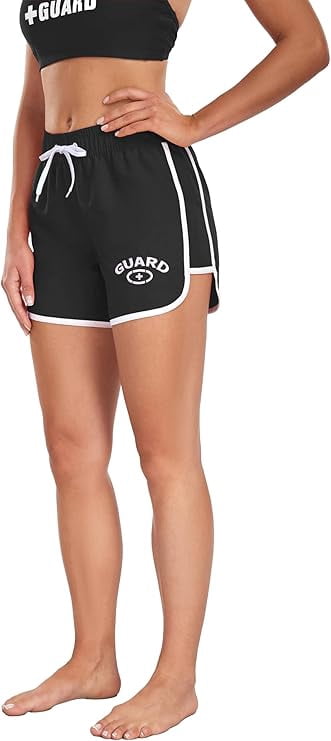 Adoretex Women's Guard Swim Board Short 5" (FGB010) - Black/White - X-Large