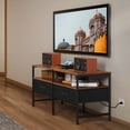 thumbnail image 3 of Industrial TV Stand, 50-Inch TV Stand with Drawers, Metal Frame, for Living Room, Bedroom, Brown, 3 of 8