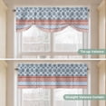 thumbnail image 5 of Blue Red Boho Tie Up Valance Curtains for Windows, Kitchen Curtains Window Treatments, Vintage Geometric Stripes Abstract Art Short Window Shades Valances for Bedroom Bathroom Cafe 42"x18", 5 of 8