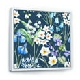 thumbnail image 3 of Designart 'Blue and White Spring Flowers On Dark Blue' Traditional Framed Canvas Wall Art Print, 3 of 5