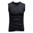 thumbnail image 5 of inhzoy Mens Casual Mock Neck Sleeveless Pullover Undershirt Basic Turtleneck Thermal Tank Tops Vest Black 3XL, 5 of 6