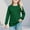 Green, variant on Girls' Red Long Sleeve Shirt - 95% Polyester 5% Spandex, Crew Neck Kids Top with Chest Pocket, Loose Fit for Ages 6-12, Casual Daily Wear (Sizes 120-160),Size 5 T