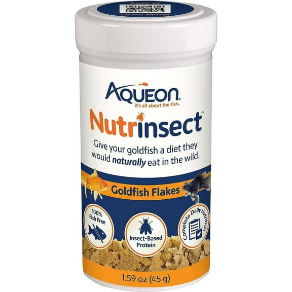Aqueon Nutrinsect Goldfish Flakes [Aquarium Goldfish Food, Aquarium Supplies] 6.36 oz (4 x 1.59 oz)