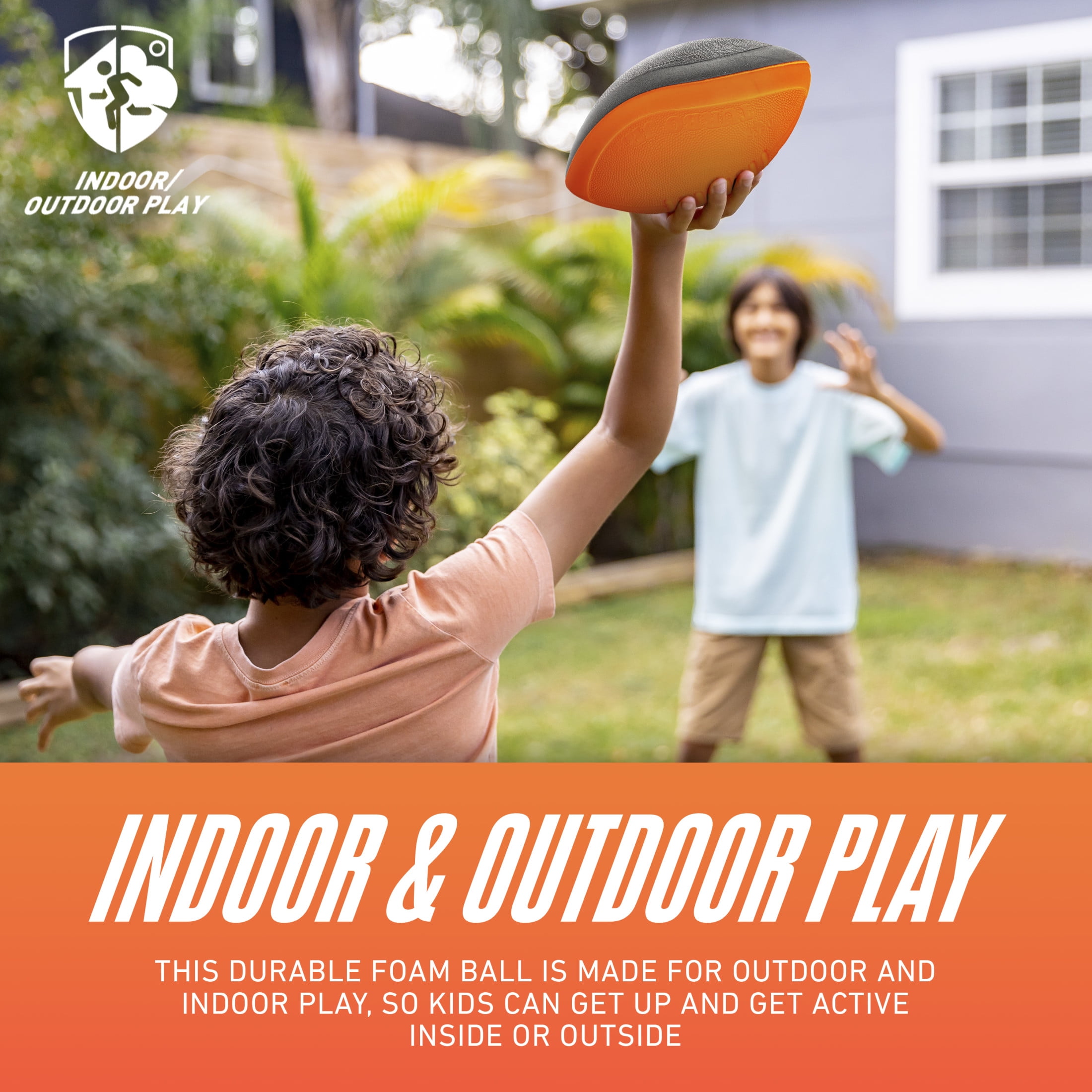 NERF Turbo Jr. Kids Foam Football - Classic Foam Football for Kids - Indoor + Outdoor Soft Foam Ball - Kids Mini Soft Foam Ball - NERF Toy Football for Kids - Easy Throw + Catch Youth Football