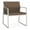 Castillo Quarry, variant on Lesro Gansett Polyurethane Oversize Guest Waiting Room Guest Chair in Silver/Castillo Quarry Brown