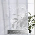 thumbnail image 4 of GlowSol 26"W x 45"L Short Sheer Curtains Floral Embroidered Faux Linen Textured Kitchen Tier Curtains Cafe Curtains for Living Room, Gray, 2 Panels, 4 of 6