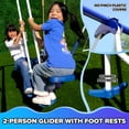 thumbnail image 3 of Sportspower Outdoor Super 8 Fun Metal Swing Set for Kids 3-8 with 6ft Slide, Saucer Swing, & Rocking Horse, 6ft Durable Steel Frame, 3 of 10