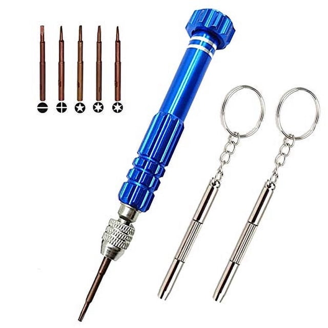 Kit de Reparación de Gafas ESINAM Juego de Destornilladores de Precisión Multifuncionales 5 en ①