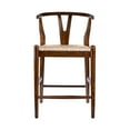 thumbnail image 3 of Boraam Wishbone Counter Height Bar Stool with Woven Rush Seat in Cappuccino Finish, 3 of 7