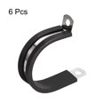 thumbnail image 3 of Uxcell 6Pack 1-1/2" Cable Clamp R Shape Stainless Steel Rubber Cushioned Pipe Strap, 3 of 4