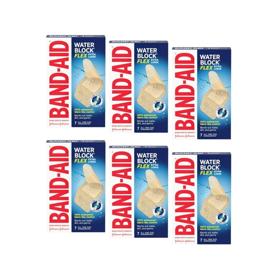Band-Aid Brand Water Block Flex Adhesive Bandages, Extra Large, 7 ct (Pack of 6)