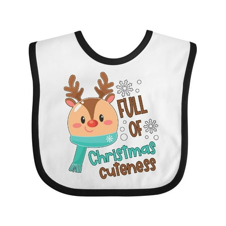 

Inktastic Full of Christmas Cuteness- Reindeer in Scarf Gift Baby Boy or Baby Girl Bib