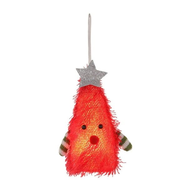 Árbol de Navidad colgante luminoso, decoración navideña con cuerdas para bodas e interiores Rojo