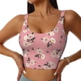 thumbnail image 2 of Lsque Rose Flowers Printed Women'S Sports Bra, Compression, Moisture Wicking, High-Impact Sports Bra For Women,Supportive sports bra-Small, 2 of 9