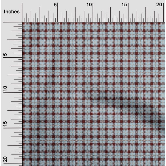 oneOone Organic Cotton Poplin Twill Fabric Gingham Check Print Fabric By The Yard 42 Inch Wide
