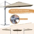 thumbnail image 3 of Gymax 10FT Square Offset Patio Umbrella Outdoor Aluminum Cantilever Umbrella Coffee, 3 of 8