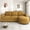 Yellow, variant on 84.6 Inch L-Shaped Sectional Sofa with Curved Chaise Lounge, Modern Chenille Couch with USB Ports and Side Storage Pockets for Living Room, Brown