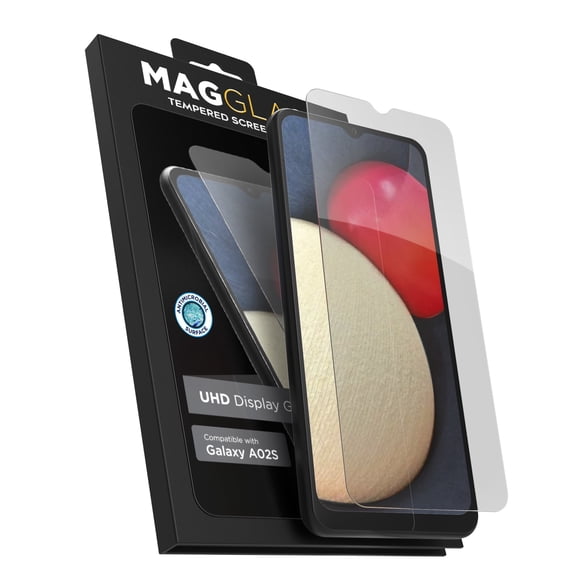 Magglass Samsung Galaxy A02s Screen Protector Tempered Glass - Anti Bubble UHD Full Coverage Display Guard (Case Compatible)