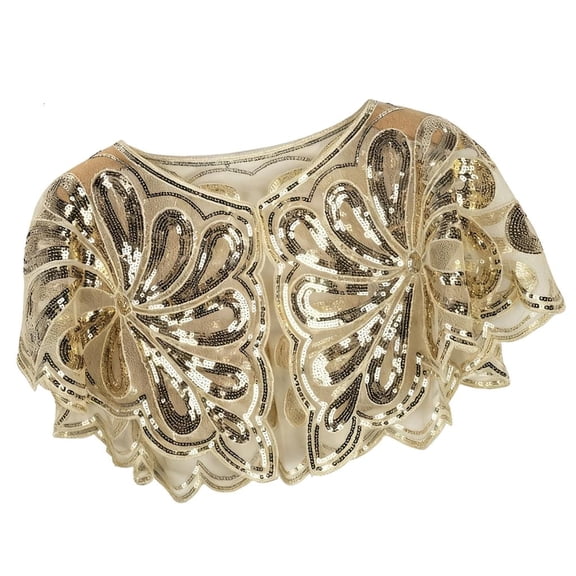 MOMOJIA Sheer Mesh Shrug Embroidered Floral Pattern And Beads Detail Shawl Breathable Cover Up For Spring Summer Outfits