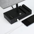 thumbnail image 3 of Cedar Hill 17" Grey Table Lamp with USB Port and Charging Dock, 3 of 7