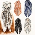 thumbnail image 3 of 4 Pieces 90cm Satin Headband Scarf Silky Headscarf Boho Style Hijab For Women Girls (classic Pattern), 3 of 3