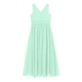 thumbnail image 4 of vastwit Kids Girls Shiny Pageant Gown A-Line Ruched Chiffon Wedding Party Formal Flower Girl Dress Mint Green 8, 4 of 5