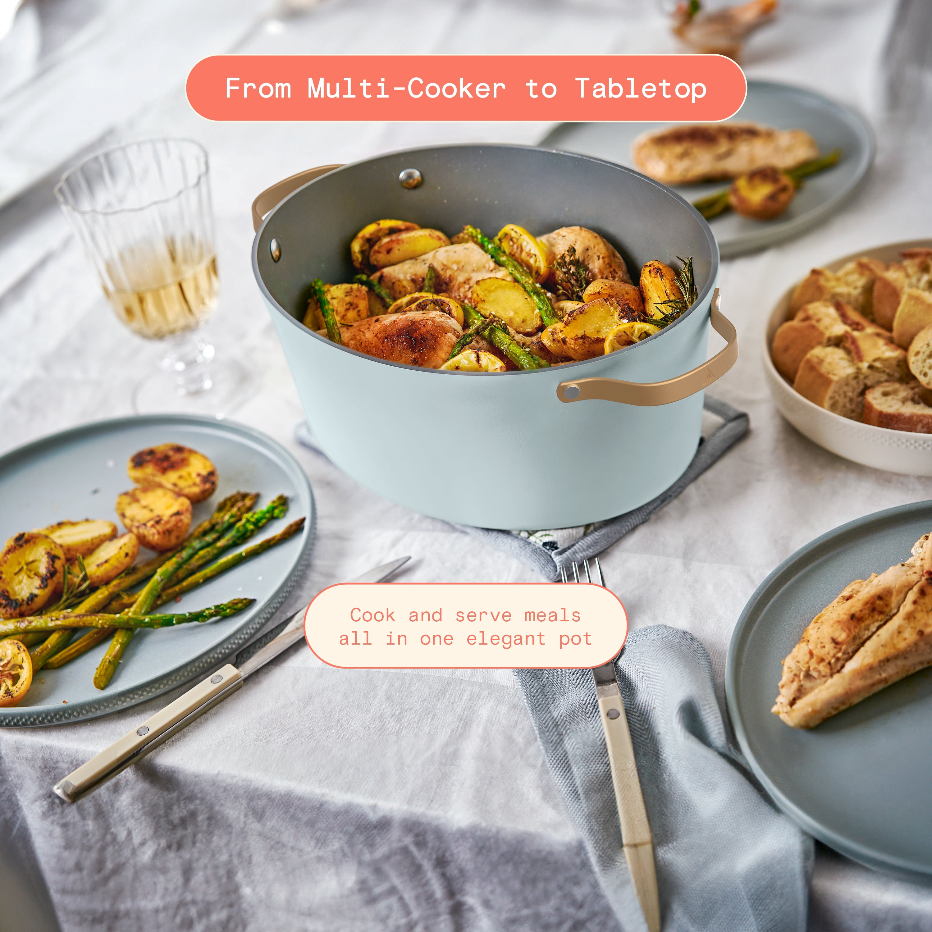 Beautiful 10-in-1, 6 Qt Electric Multi-Cooker with 7 Preset Functions, Hydrangea by Drew Barrymore