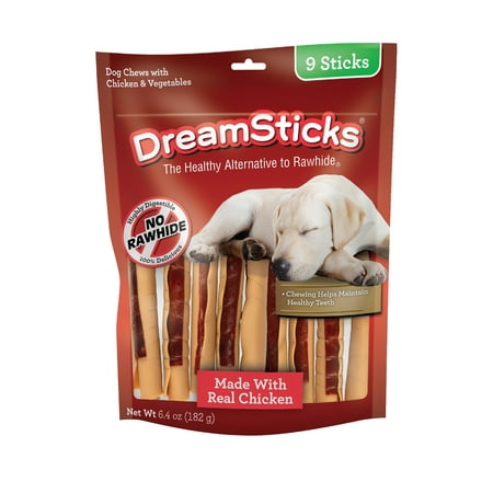 DreamBone DreamSticks Dog Treats, Rawhide Free, Real Chicken, 9 ct