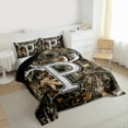 thumbnail image 3 of Castle Fairy Personalized Initial P Bedding Comforter Set 2pcs for Teens Adults,Jungle Wildlife Deer Twin Comforter Sets Microfiber,Vintage Tree Branches Breathable Bedding Set,Ultra Soft Home Decor, 3 of 8