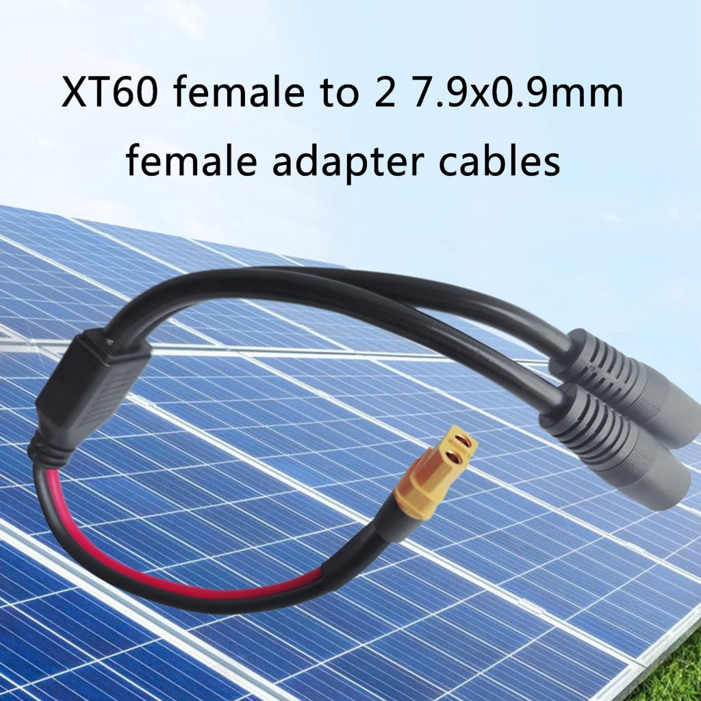 Zeiwohndc XT60 to Double DC7909 Female Extension Cable for Solar Energy Systems