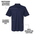 thumbnail image 4 of Peacemaker Symbol Cotton Polo Shirt, Navy, X-Large, 4 of 6