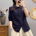 thumbnail image 5 of XuJwPNcy Button Down Shirts for Women Half Sleeve Collared Tops Trendy Casual Summer Tee Clothes Breathable Comfy Outfits, 5 of 5