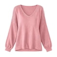 thumbnail image 5 of Liuinsasek Womens Winter V Neck Knitted Sweater Fashion Casual Basic Solid Lightweight Soft Basic Casual Pullover Top for Spring Fall Winter, 5 of 10