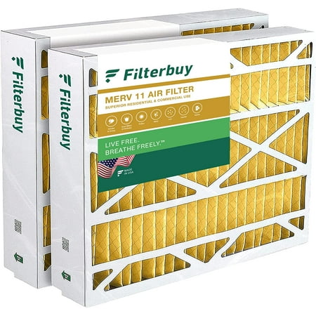 

Filterbuy 21x27x5 MERV 11 Pleated HVAC AC Furnace Air Filters for Trane Perfect Fit (2-Pack)