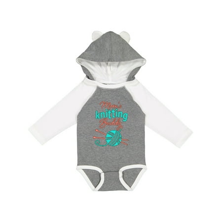 

Inktastic Mom s Knitting Buddy- retro colors Gift Baby Boy or Baby Girl Long Sleeve Bodysuit