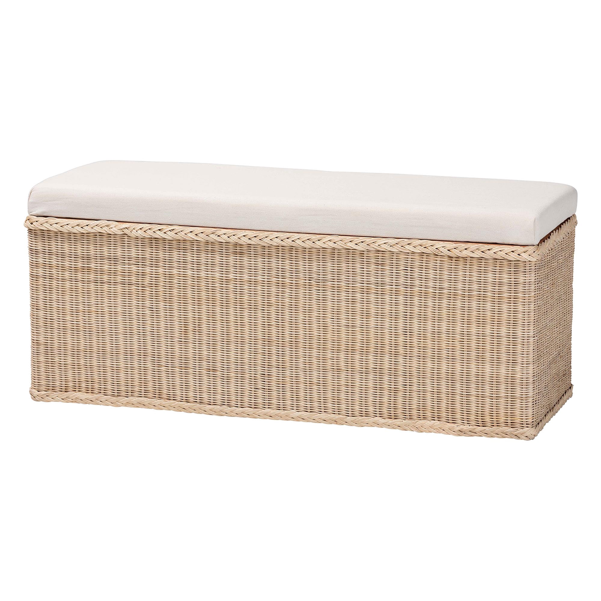 bali & pari Barid Boho Storage Bench, 19"H, Natural