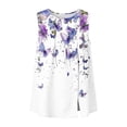 thumbnail image 4 of XUNKUSGA Womens Tops Soft Cotton Linen Tunic Tops Fashion Floral Crew Neck Side Button Down Slit Tank Tops Casual Sleeveless Loose Pullover Top for Daily Wear,S, 4 of 6