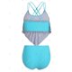 thumbnail image 2 of Más el tamaño de la geometría rizada superposición de baño tankini Rosegal  Vestidos Estampados Tallas Grandes, 2 of 5