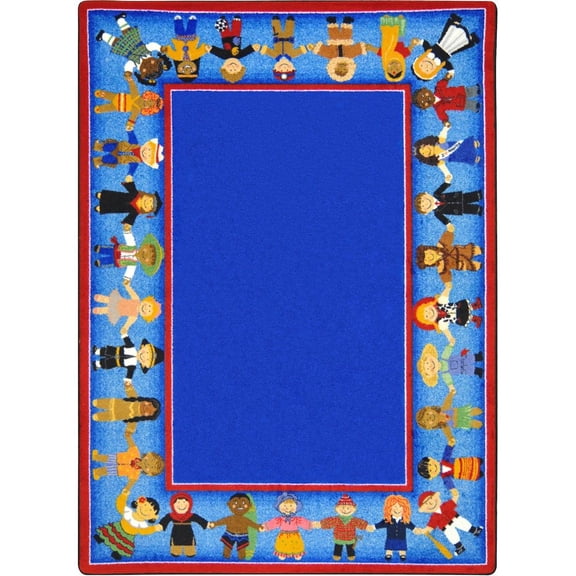 Joy Carpets Kid Essentials Children of Many Cultures 7'8" x 10'9" Area Rug in Color Multi