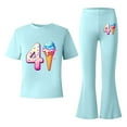 thumbnail image 4 of MUXiin Toddler Girl Summer Outfits 4t Animal Print Short Sleeve T Shirt Tops and Casual Pant Set Crew Neck Casual Athleisure Short Sleeve Set Back To School Clothes, 4 of 5
