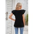thumbnail image 4 of Womens Summer Tops Square Neck Lace Short Sleeve Babydoll Shirts Dressy Casual Pleated Flowy Blouses, 4 of 5