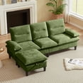 thumbnail image 2 of Soscana Sectional Sofa with Storage Ottoman,3 Seater L Shaped Couch,Modern Comfy Sofa for Living Room Apartment Office Studio,Green, 2 of 9