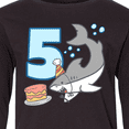thumbnail image 4 of Inktastic 5th Birthday Shark with Cake Long Sleeve Youth T-Shirt, 4 of 5