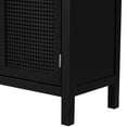 thumbnail image 5 of Large Storage Space Sideboard with Artificial Rattan Door, Wooden Storage Cabinet with Metal Handles and Adjustable Shelves, Buffet Cabinet with Solid Wood Legs for Dining Room, Living Room, 5 of 7