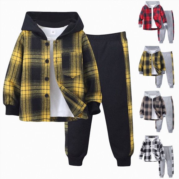 Toddler Baby Boy Clothes Long Sleeve Pullover Colorblock Sweatshirt Pants 2pcs Fall Winter Outfit Set 6-12 Months 12-24 Months 2T 3T 4T 5T 6T 7T 8T 9T Children(Black,3-4 Years)
