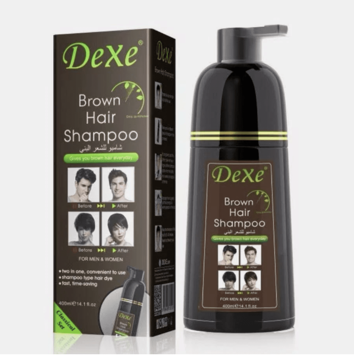 Herbishh Black Hair Dye Shampoo, 100% Gray Coverage, 3-in-1